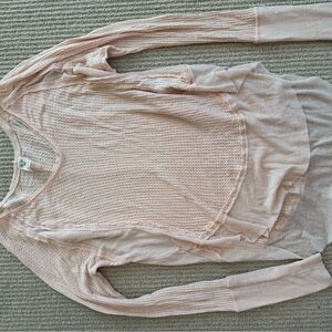 Free People Blush Pink Long Sleeve Top